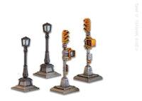 Street Light Set (2 Streetlights & 2 Traffic Lights) - Terrain Piece from the Crisis Protocol Core Set