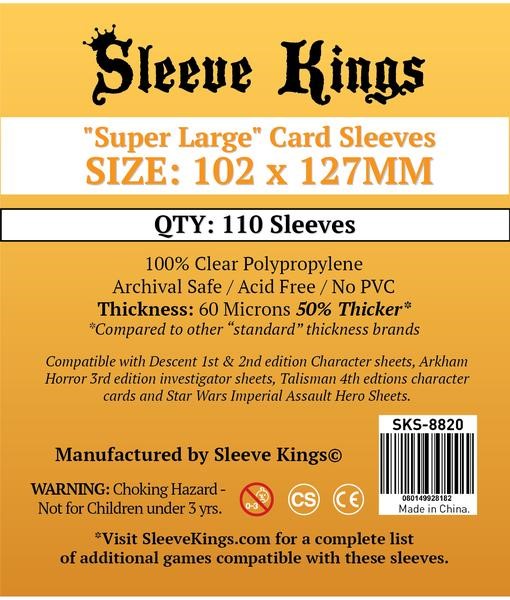 descent card sleeves Sleeve Kings 102 x 127mm 110 Sleeves - 60 microns