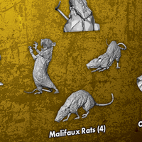 Malifaux Rat M2E - 4 Miniatures (The Plague Cometh)  No Cards