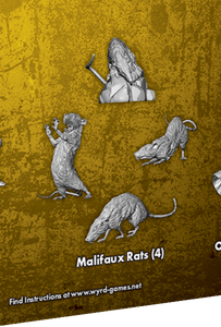 Malifaux Rat M2E - 4 Miniatures (The Plague Cometh)  No Cards