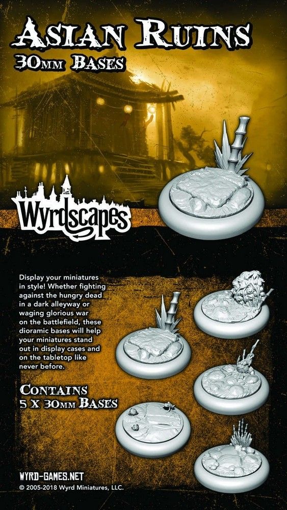 Asian Ruins 30mm- 5 Bases - WYRWS010