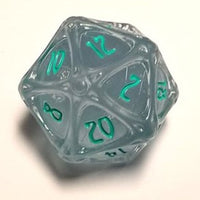Polyhero Dice d29 Orb - Ethereal Ice & Burning Blue