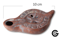 Oil Lamp, ancient Roman Discus Style with Kai-Ro Motif
