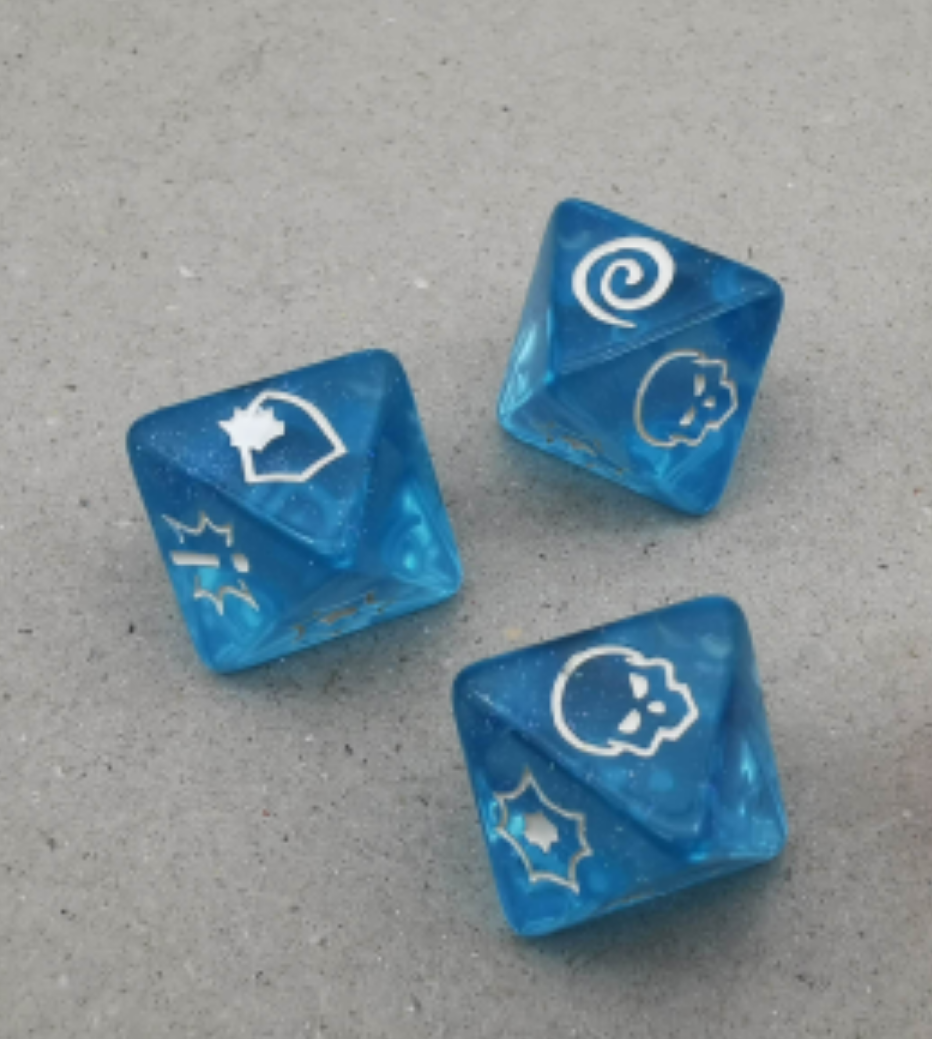 Marvel: Crisis Protocol Compatible - Crystal Blue Dice (10) for casual play only