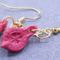Roman Lamps - Red Resin Earrings
