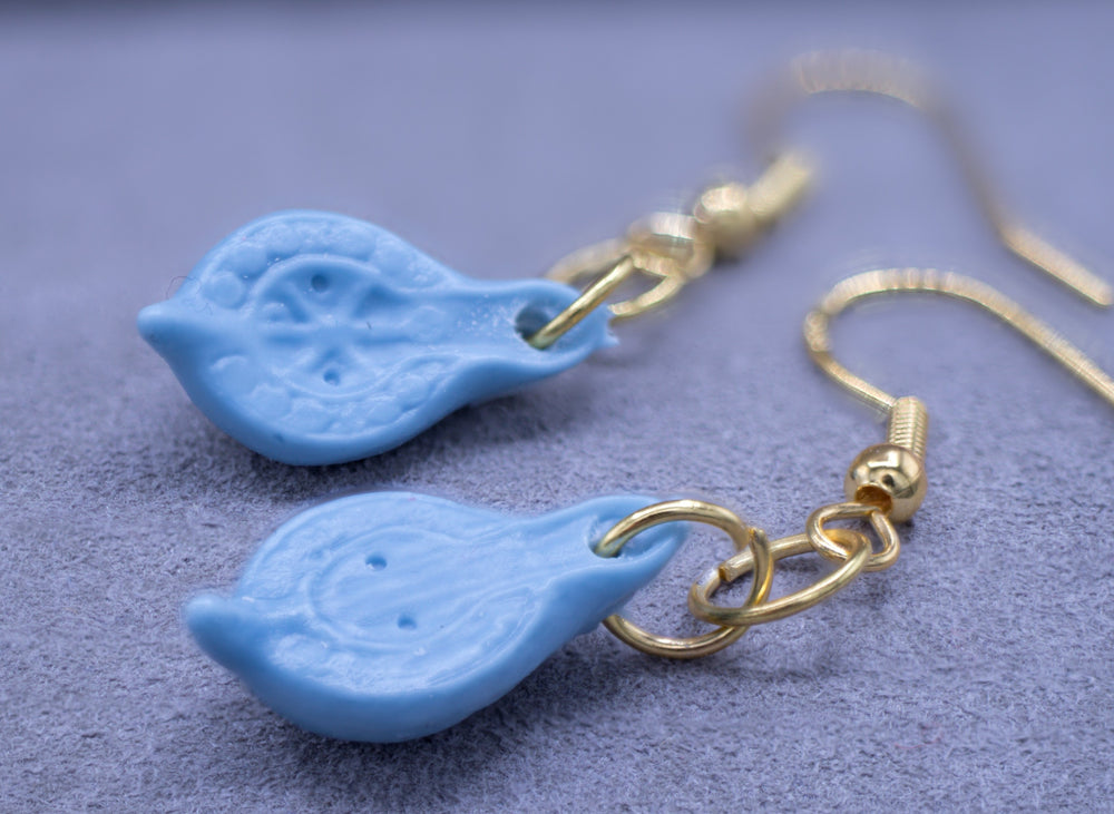 Roman Lamps - Blue Resin Earrings