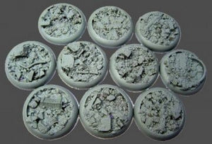 30mm Round Lip Bases - Urban Rubble