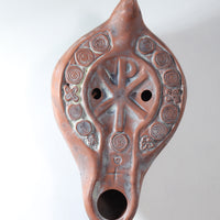 Oil Lamp, ancient Roman Discus Style with Kai-Ro Motif