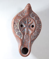 Oil Lamp, ancient Roman Discus Style with Kai-Ro Motif
