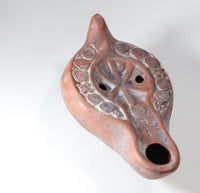 Oil Lamp, ancient Roman Discus Style with Kai-Ro Motif
