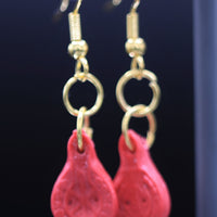 Roman Lamps - Red Resin Earrings