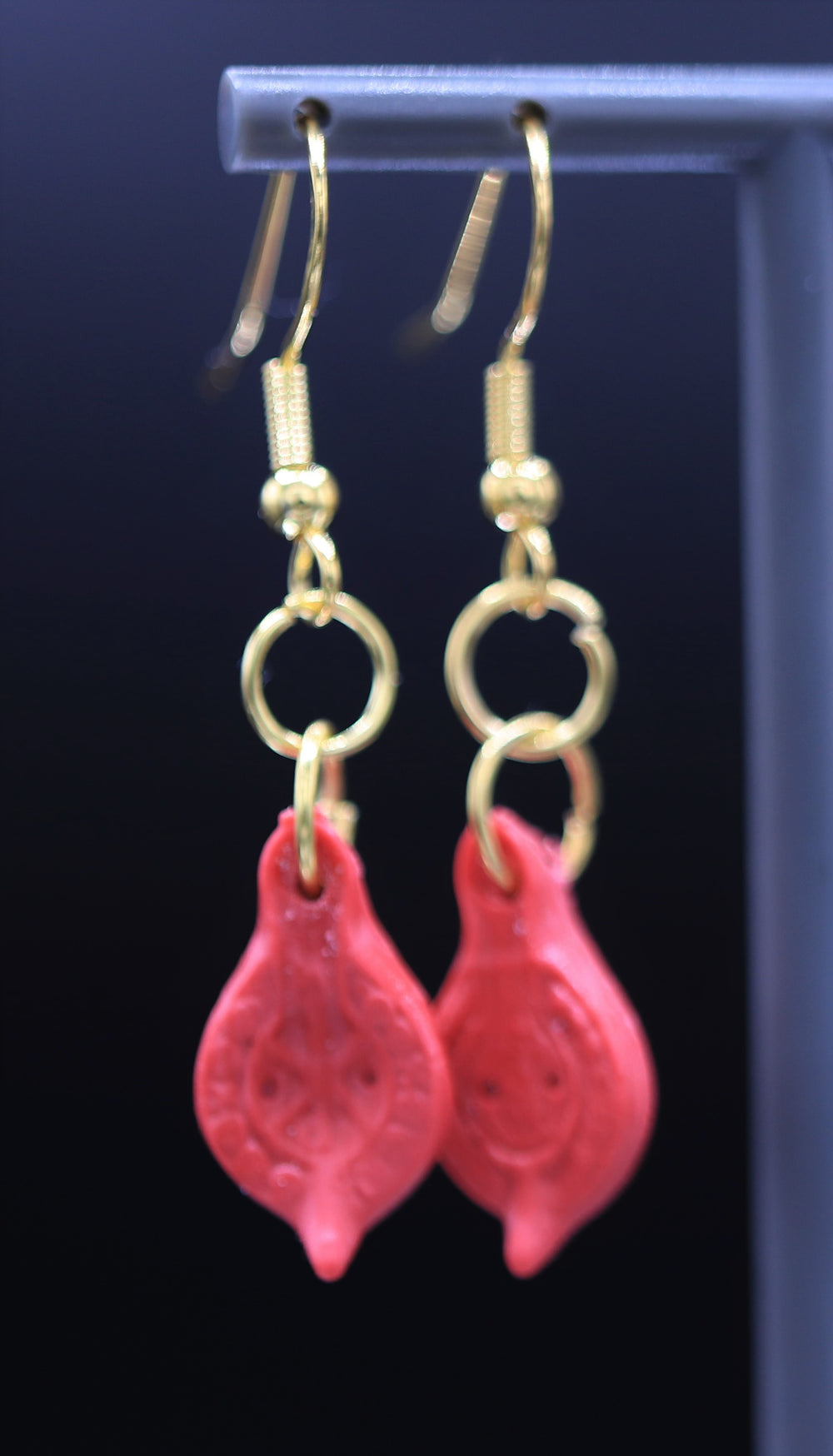 Roman Lamps - Red Resin Earrings