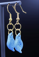Roman Lamps - Blue Resin Earrings
