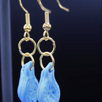 Roman Lamps - Blue Resin Earrings