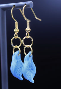 Roman Lamps - Blue Resin Earrings