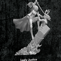 Lady Justice, Death-Touched - Single Model from Forward and Back - M3E
