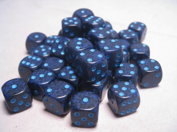 Chessex Dice Sets: Cobalt Speckled 12mm d6 (36)