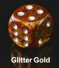 Dice Sets: Glitter Gold/Silver 12mm d6 Dice Block (36)