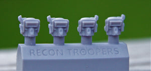 Recon Troopers Heads (4 Heads) - Custom Alien Heads for SW: Legion